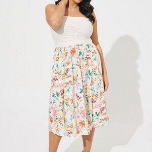 Torrid Midi Jersey Challis Sweetheart Tube Dress Size 3